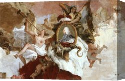 Apollo Canvas Paintings - Apollo and the Continents [detail 9] by Giovanni Battista Tiepolo